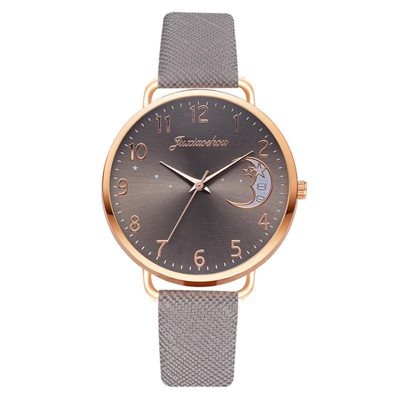 Montre à quartz pour femmes avec motif de lune