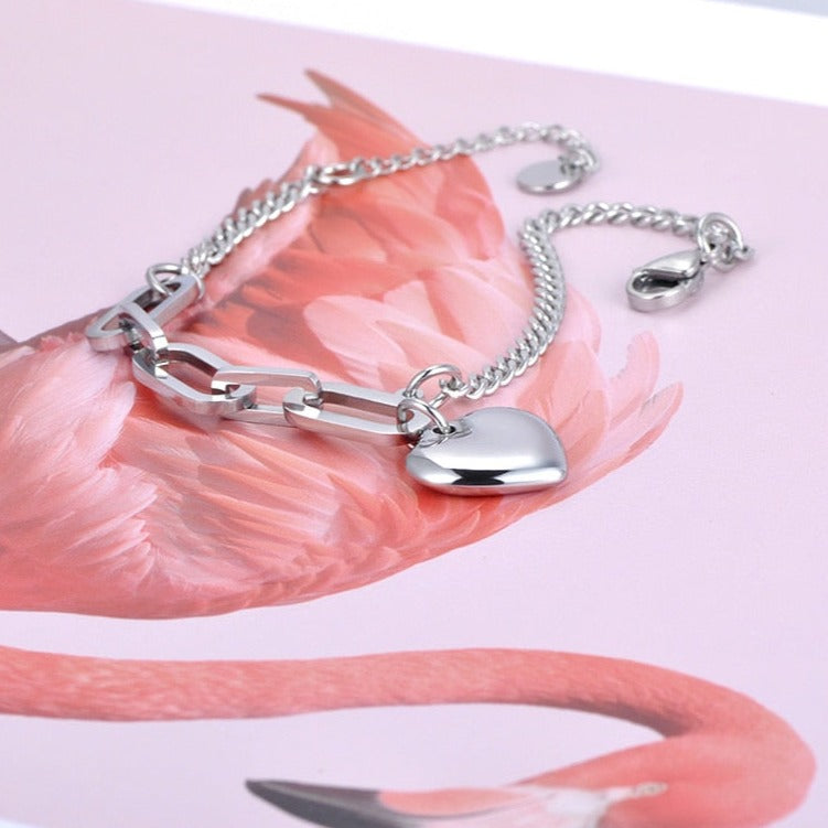 Bracelet - chaine avec un cœur