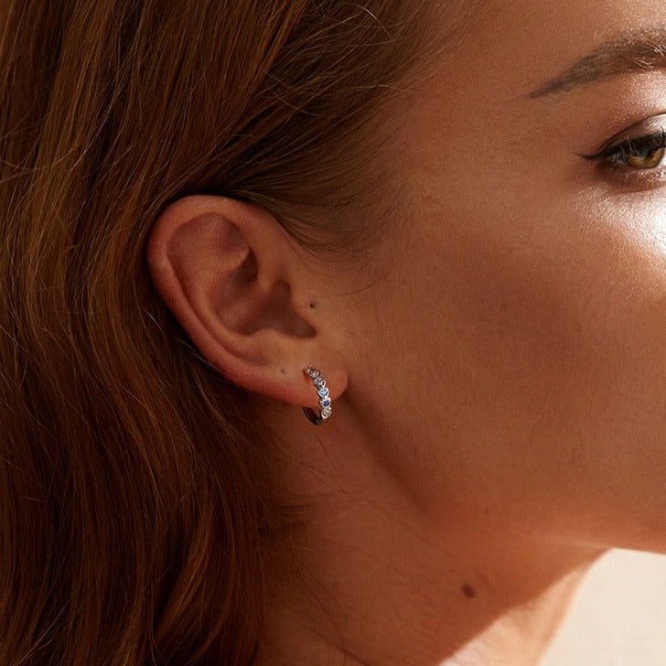 Boucles d'oreilles rondes - cœurs
