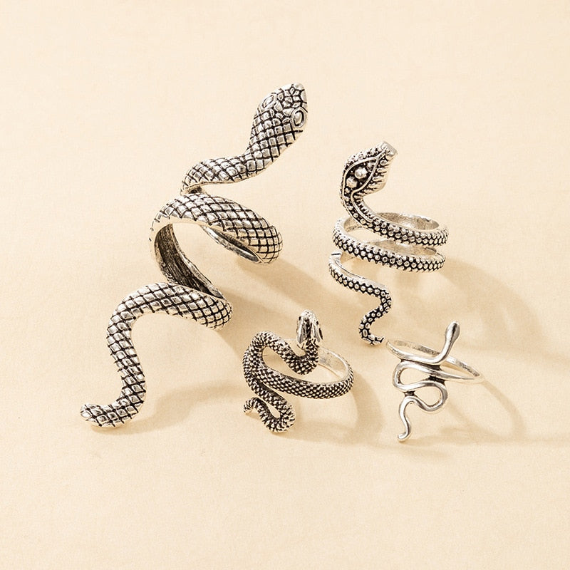Ensemble de bagues serpent