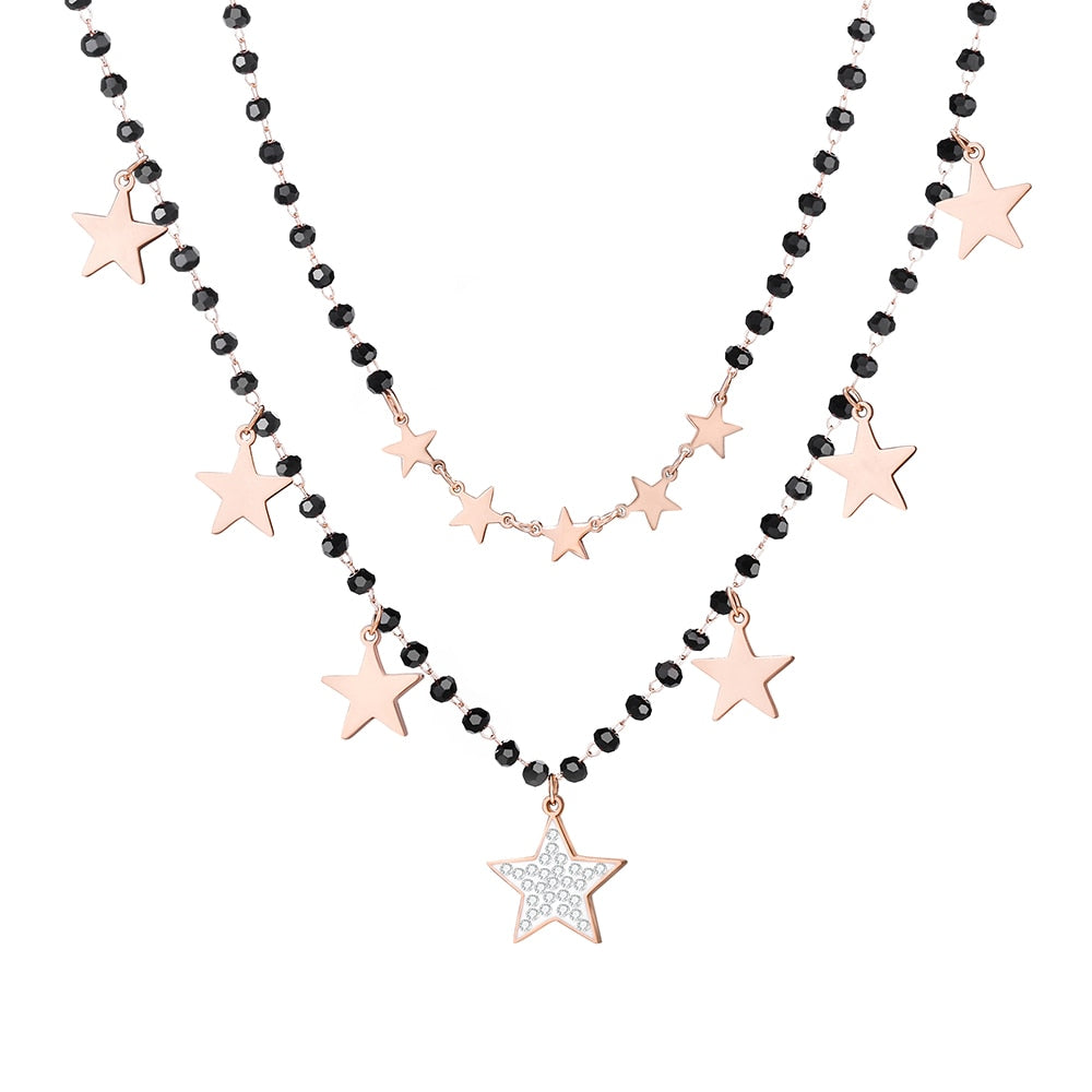 Collier double avec des étoiles