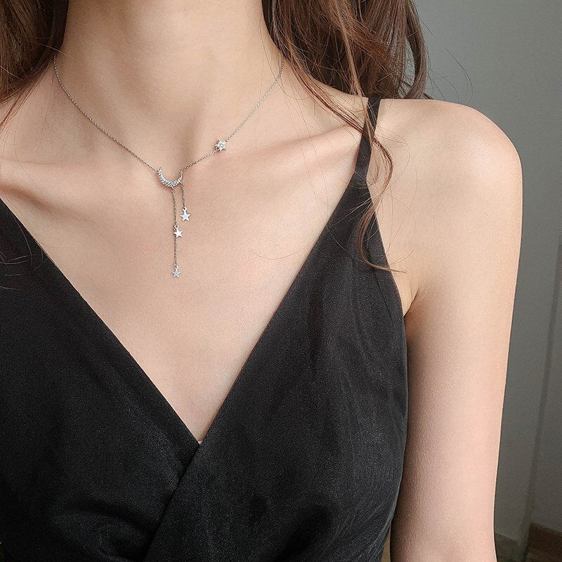 Collier - lune et étoiles