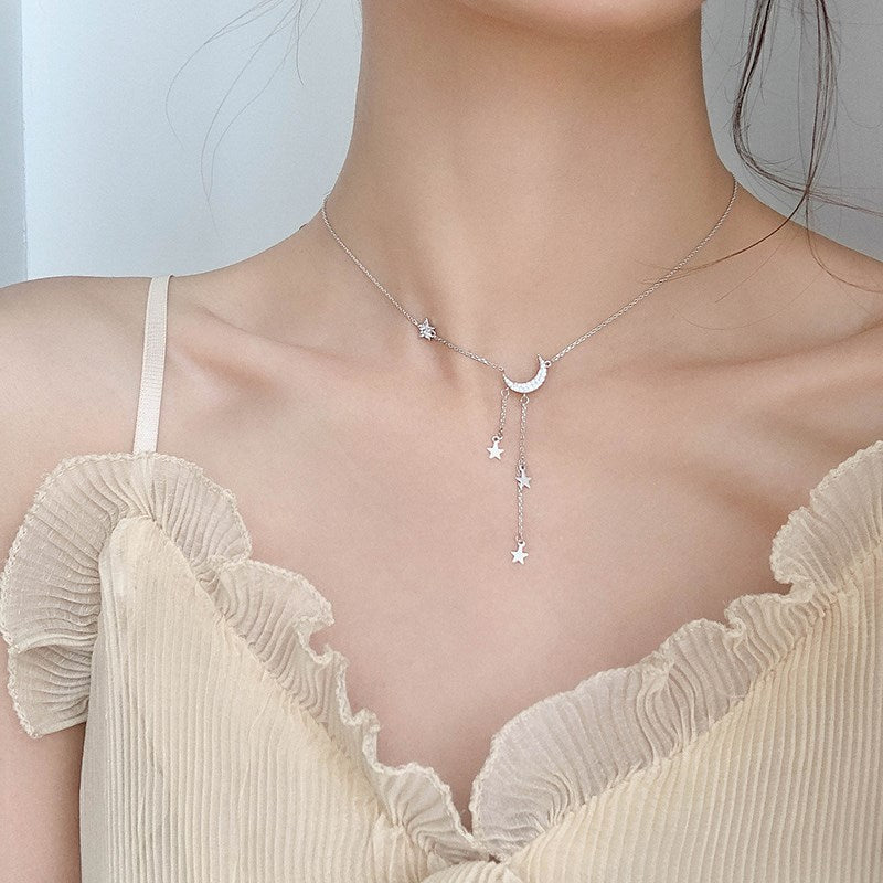 Collier - lune et étoiles