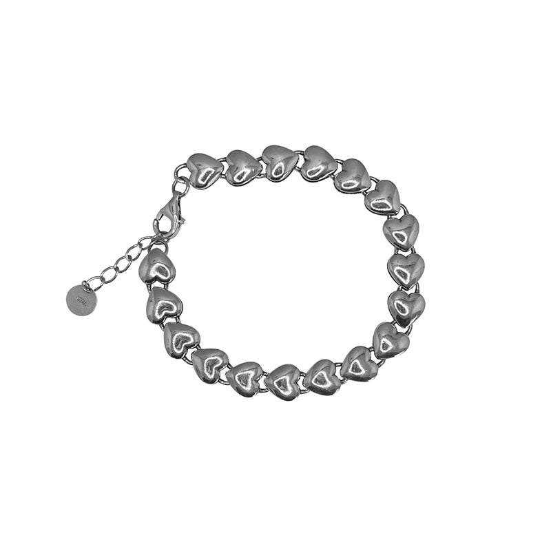 Bracelet avec motif de cœur en argent