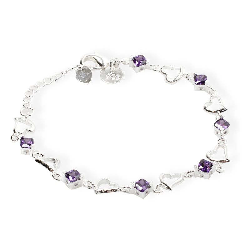 Bracelet en argent - cœurs