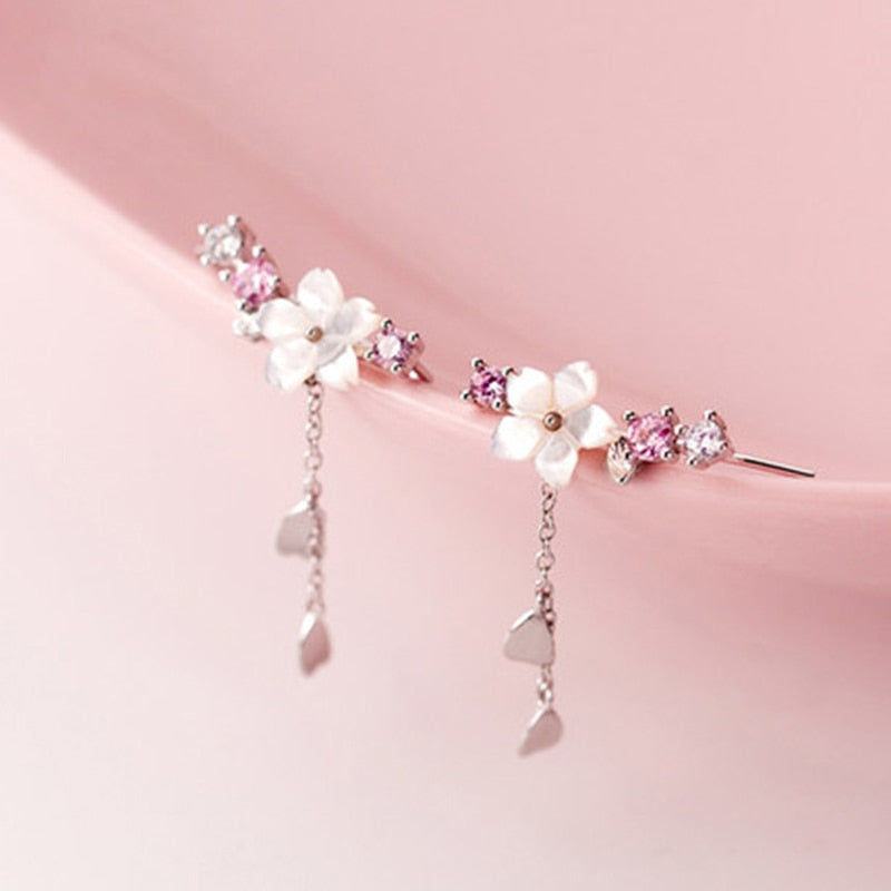 Boucles d'oreilles avec motif floral