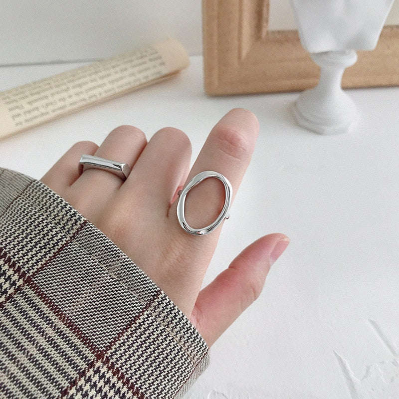 Bague géométrique ronde