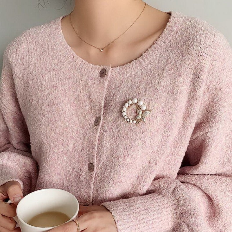 Broche - papillon avec perles