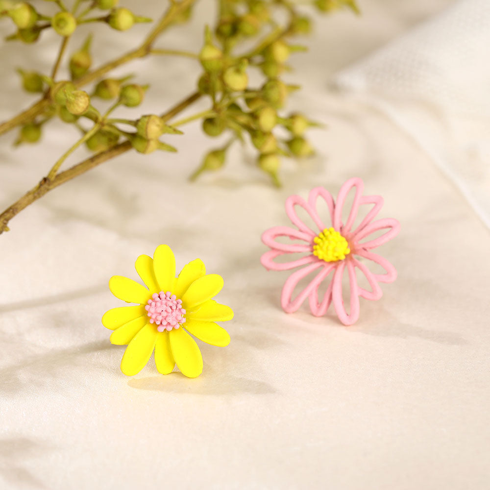Boucles d'oreilles asymétriques - fleurs