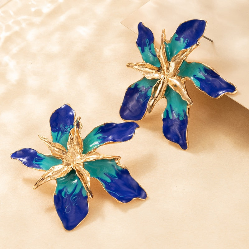 Boucles d'oreilles avec motif floral