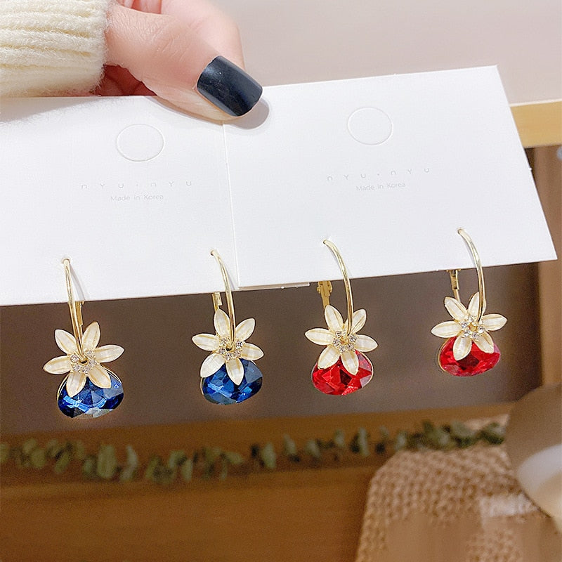 Boucles d'oreilles avec motif floral