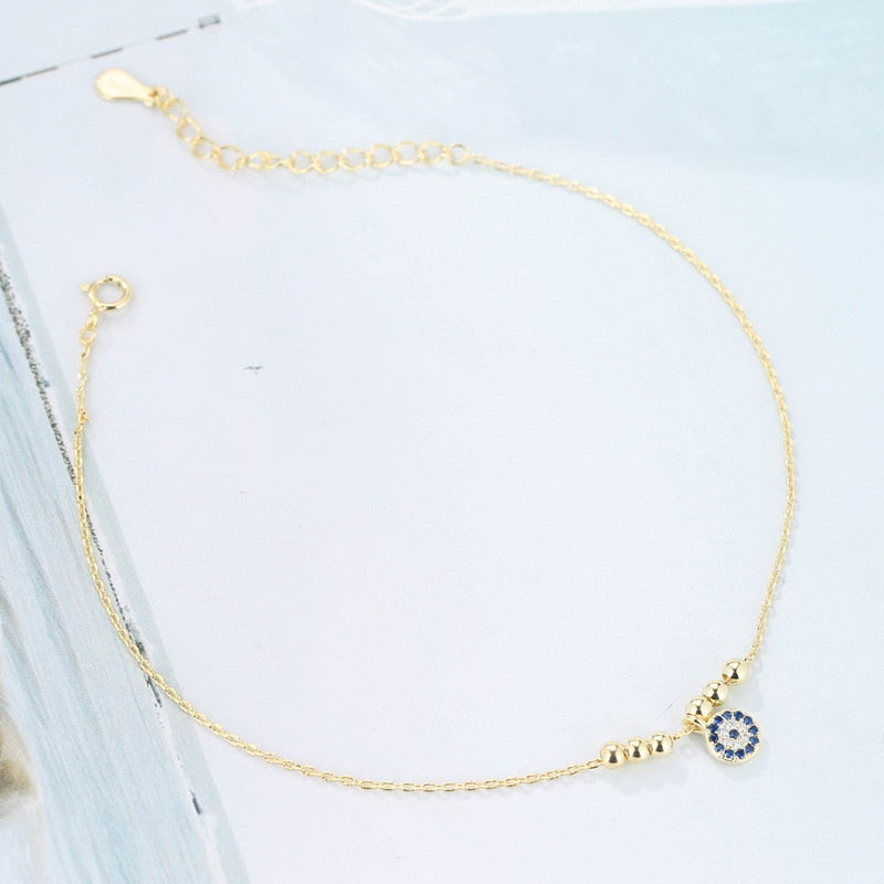 Bracelet de cheville boho argenté délicat