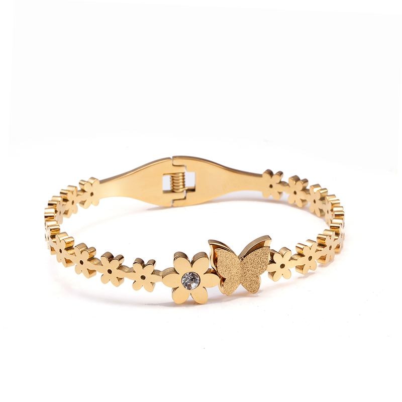Bracelet avec papillon et fleur
