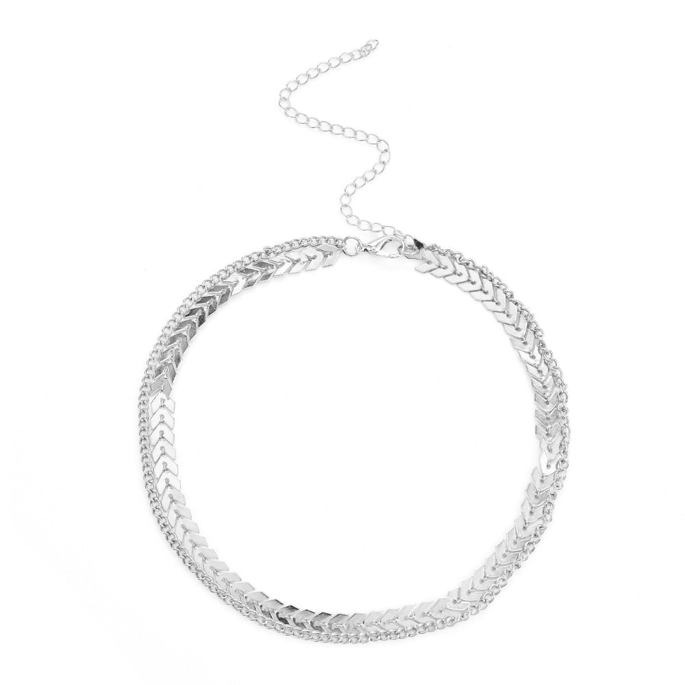 Collier double - ras du cou