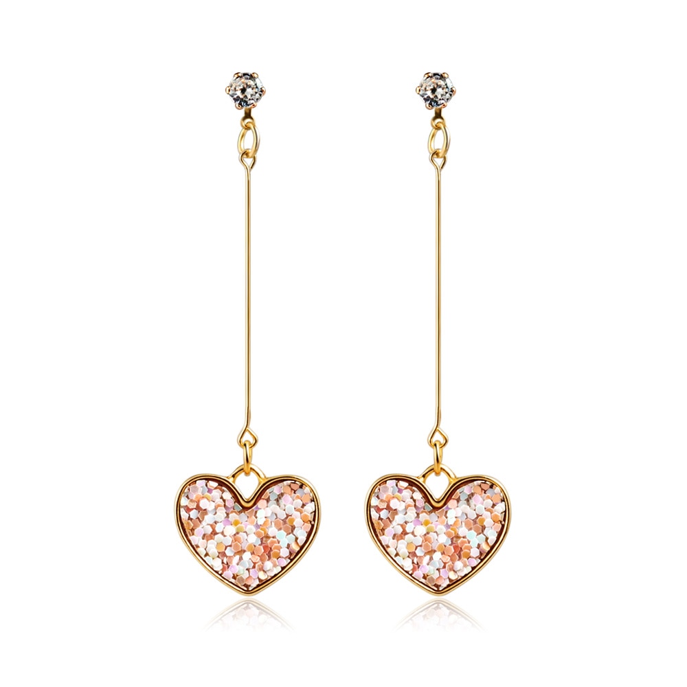 Boucles d'oreilles pendantes en forme de cœur