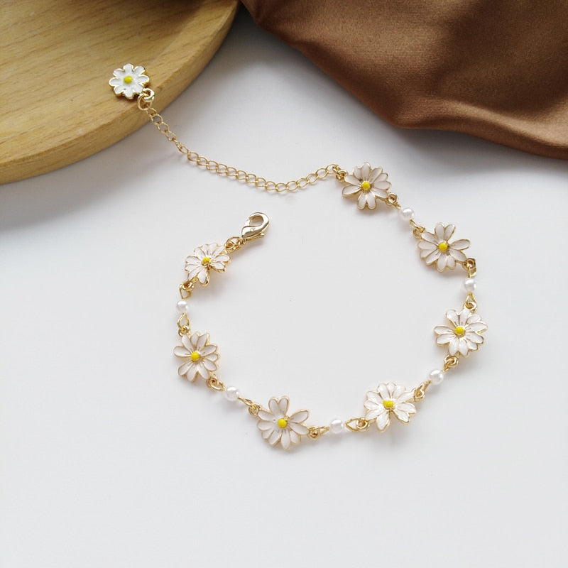 Bracelet avec un motif de marguerite
