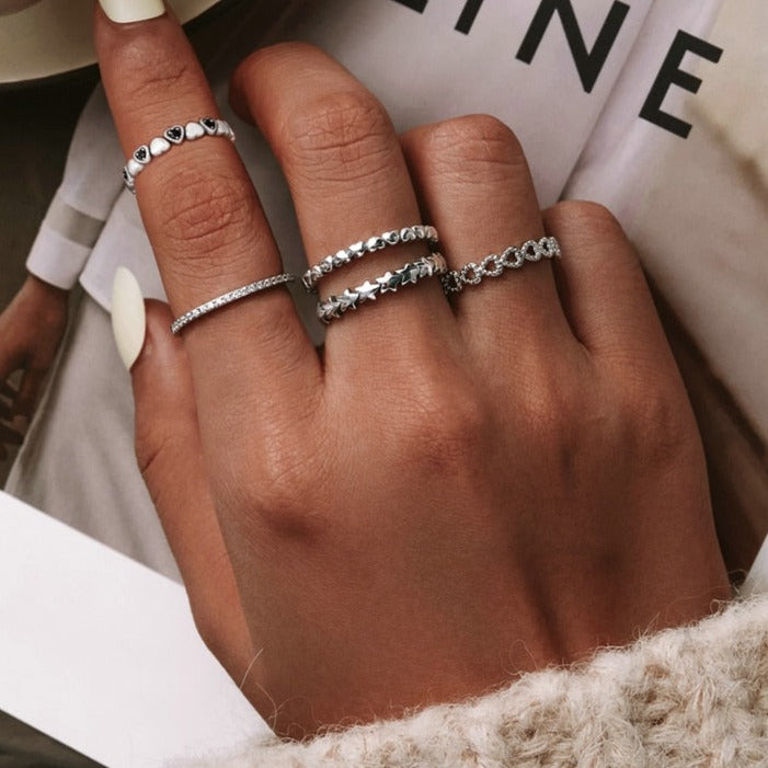 Bague en argent - étoiles
