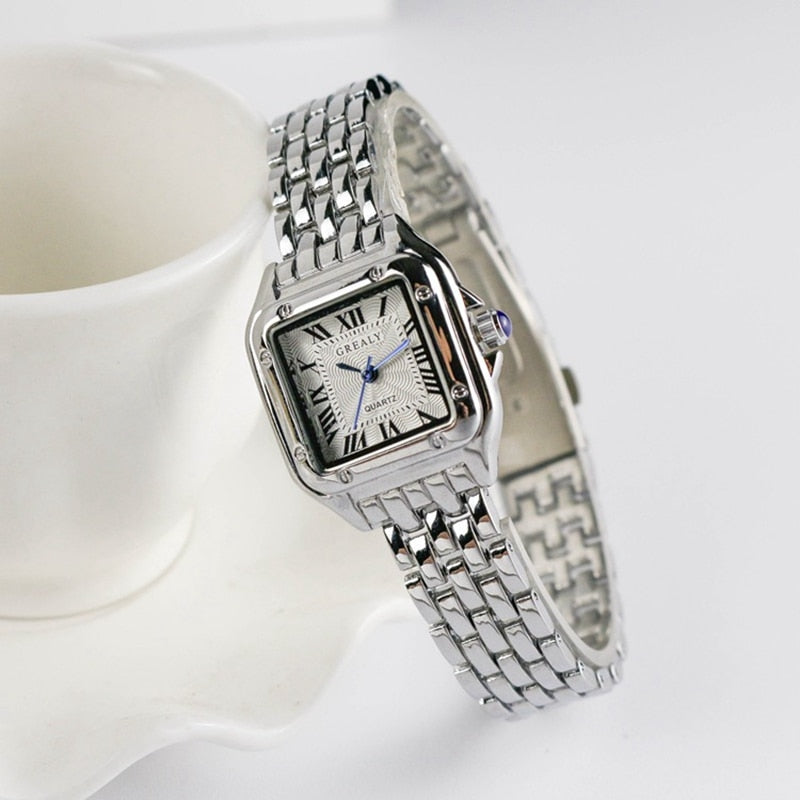 Montre carrée classique pour femmes vintage