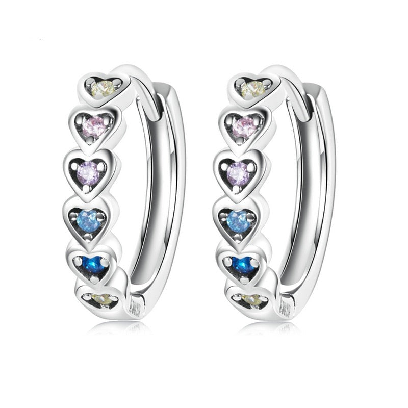 Boucles d'oreilles rondes - cœurs