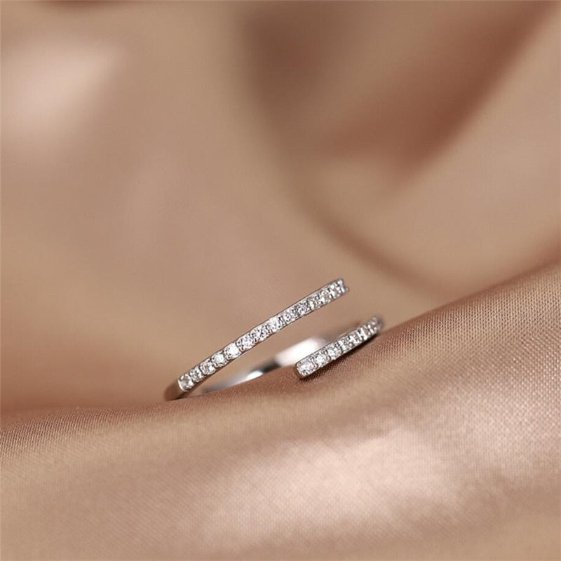 Bague ouverte avec zircone