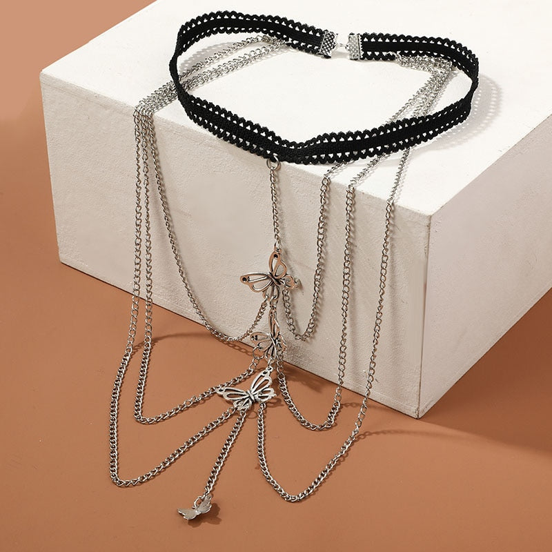 Bracelet de cheville avec motif papillon