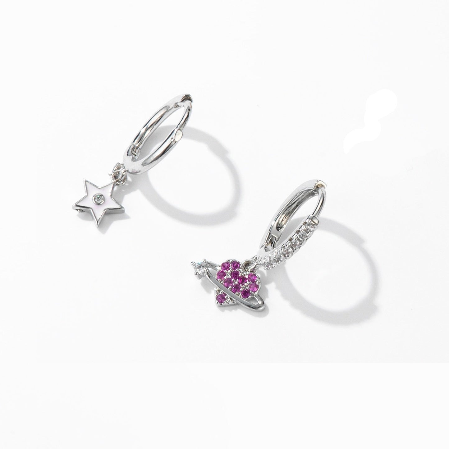 Boucles d'oreilles - étoile et cœur