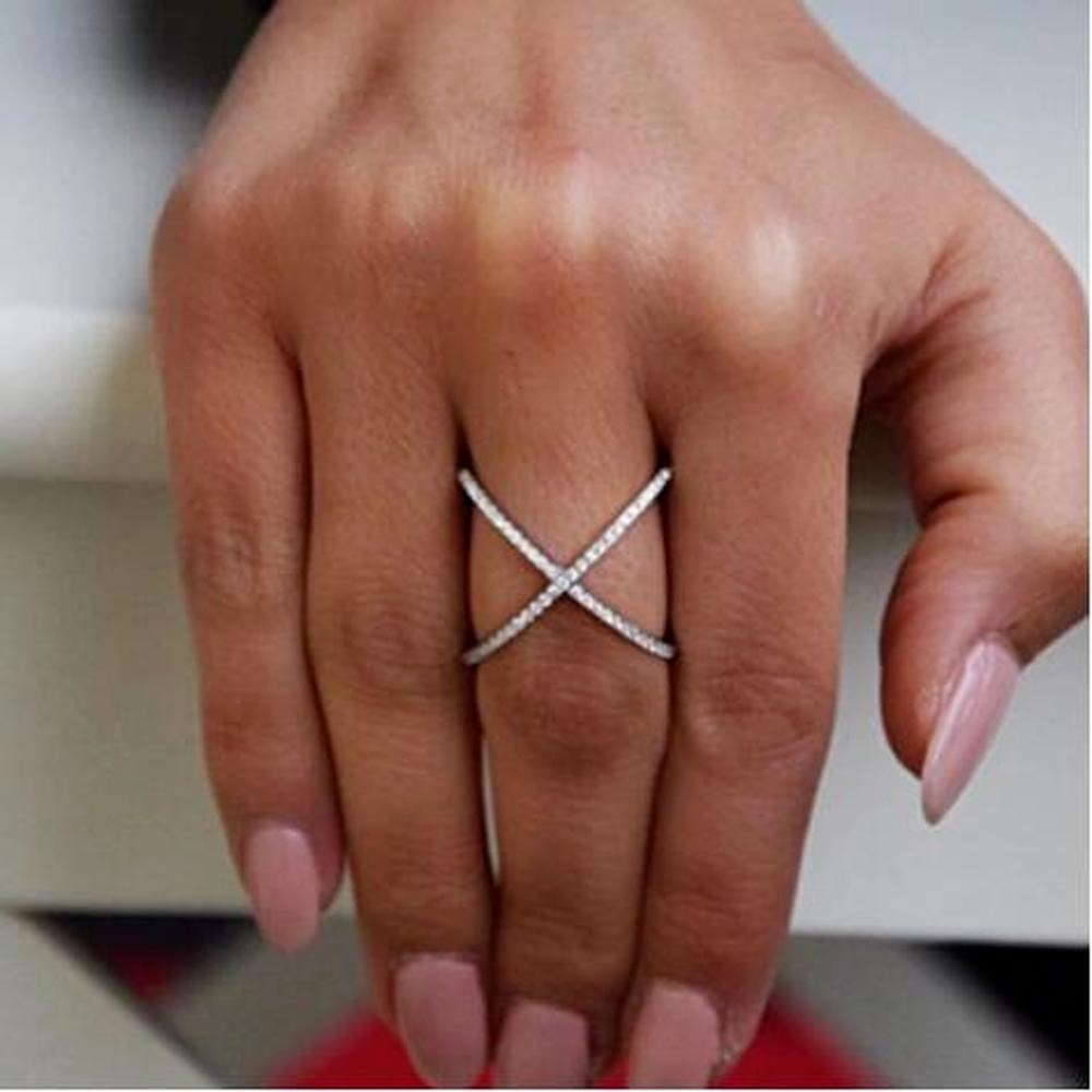 Double bague avec zircons