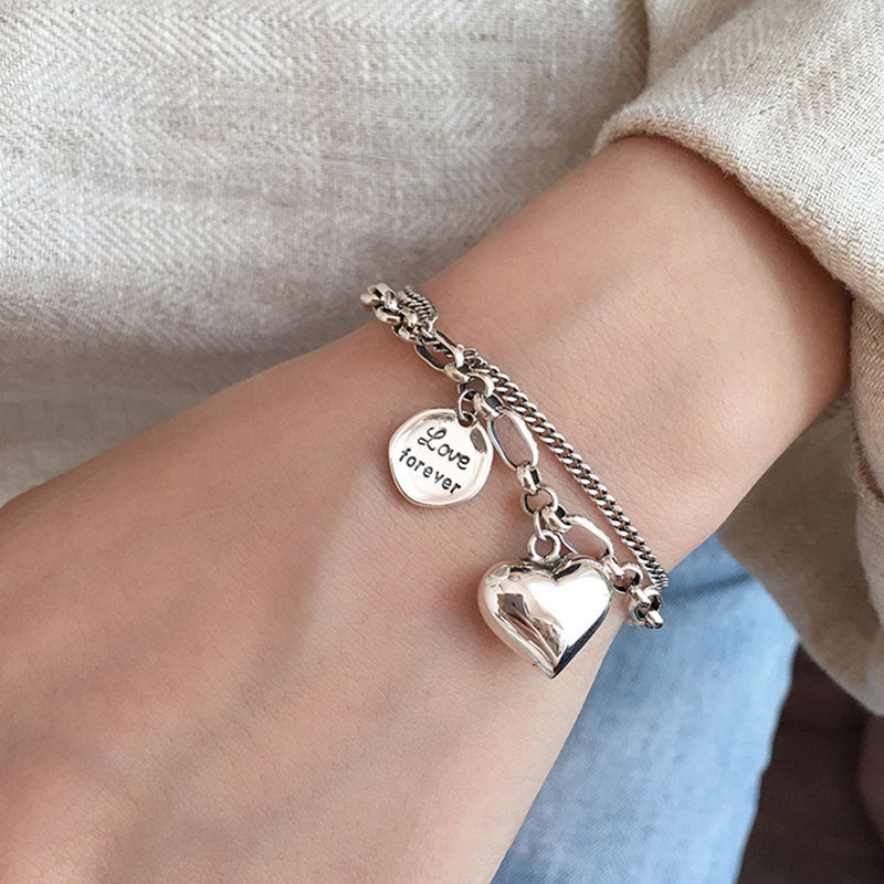 Double bracelet with pendants -> Double bracelet avec pendentifs