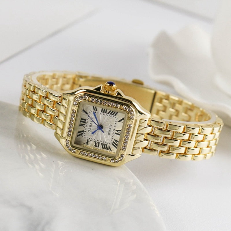 Montre carrée classique pour femmes vintage