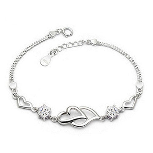 Bracelet avec motif de cœur en argent