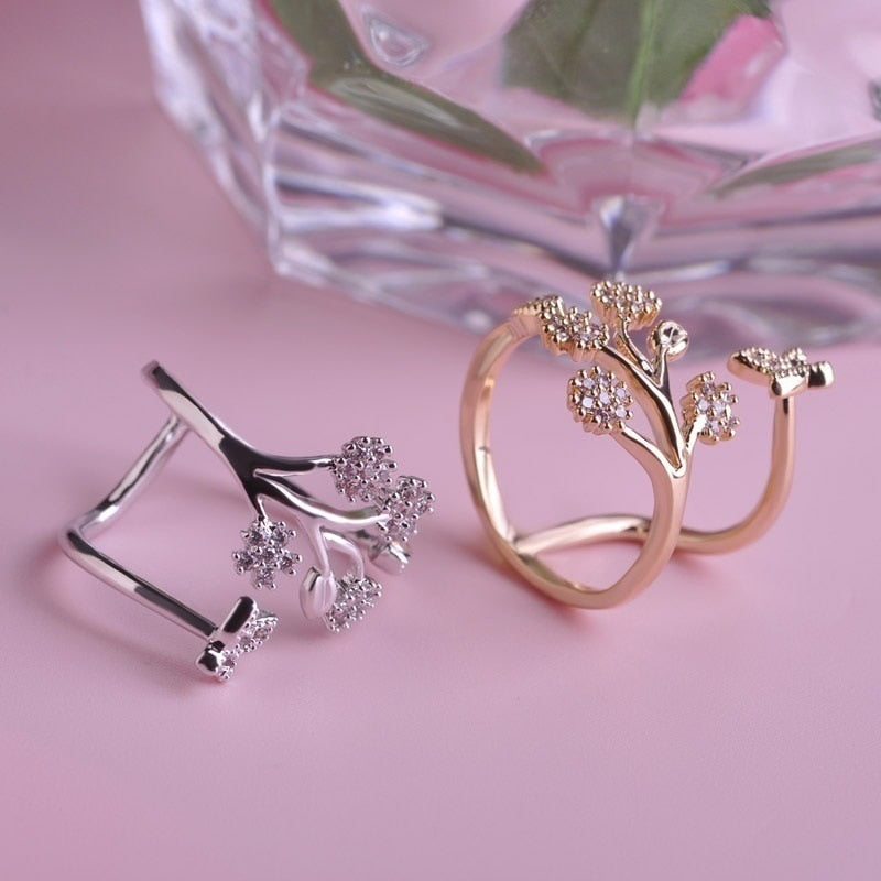 Bague avec motif de plante
