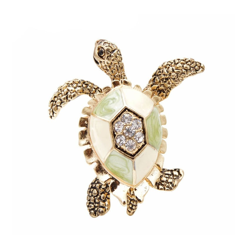 Broche de tortue avec zirconia