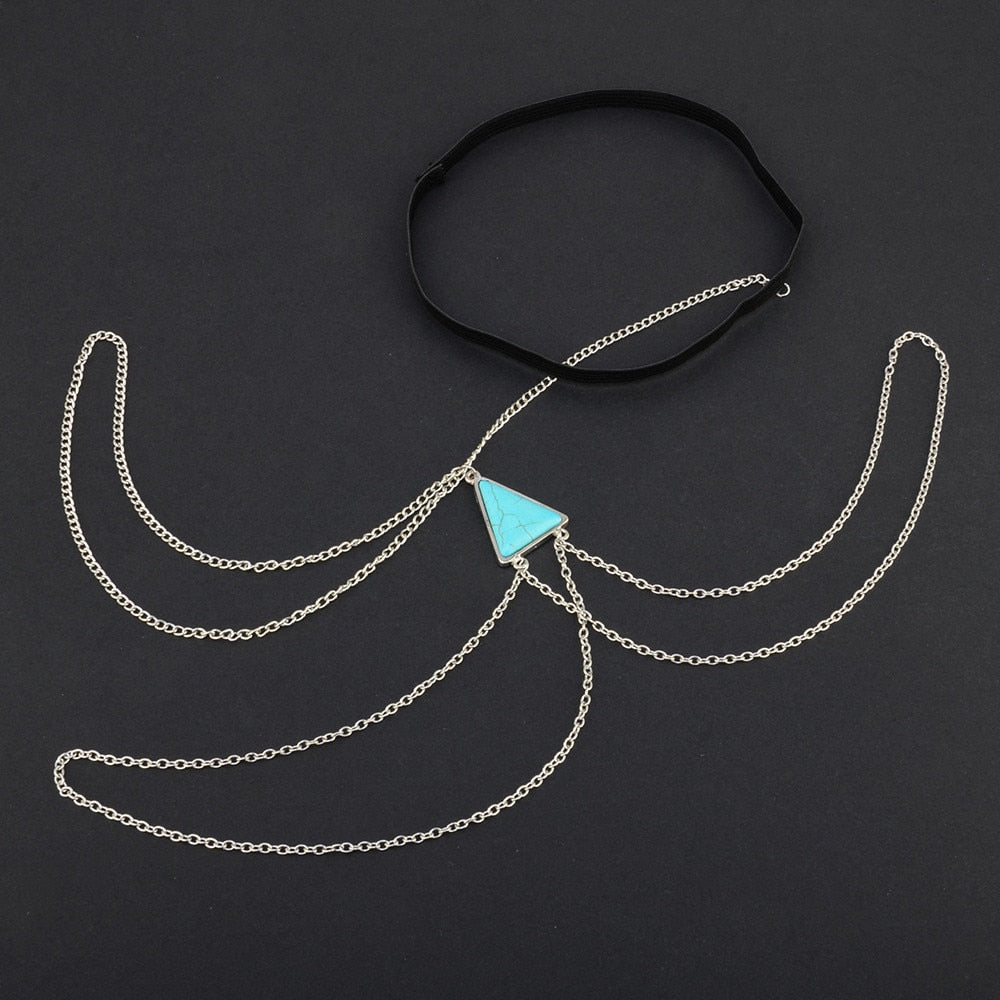 Chaîne de cheville minimaliste avec pierre turquoise