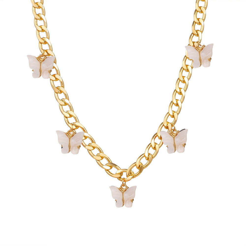Collier en chaîne papillon