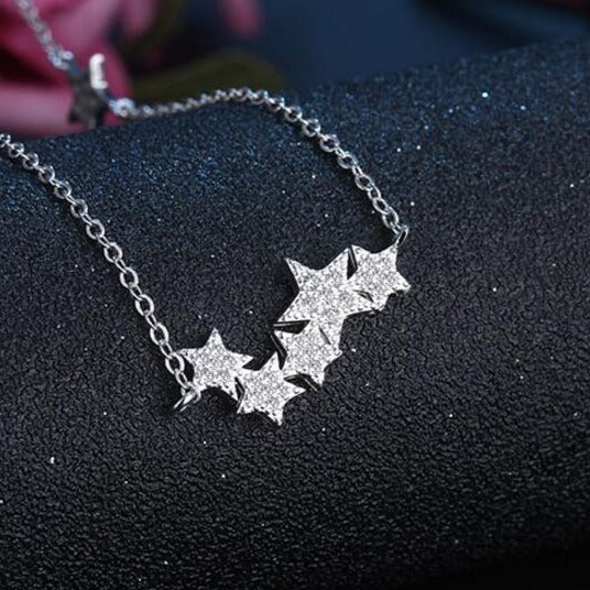 Collier en argent - étoiles
