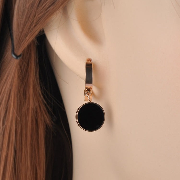Boucles d'oreilles pendantes rondes