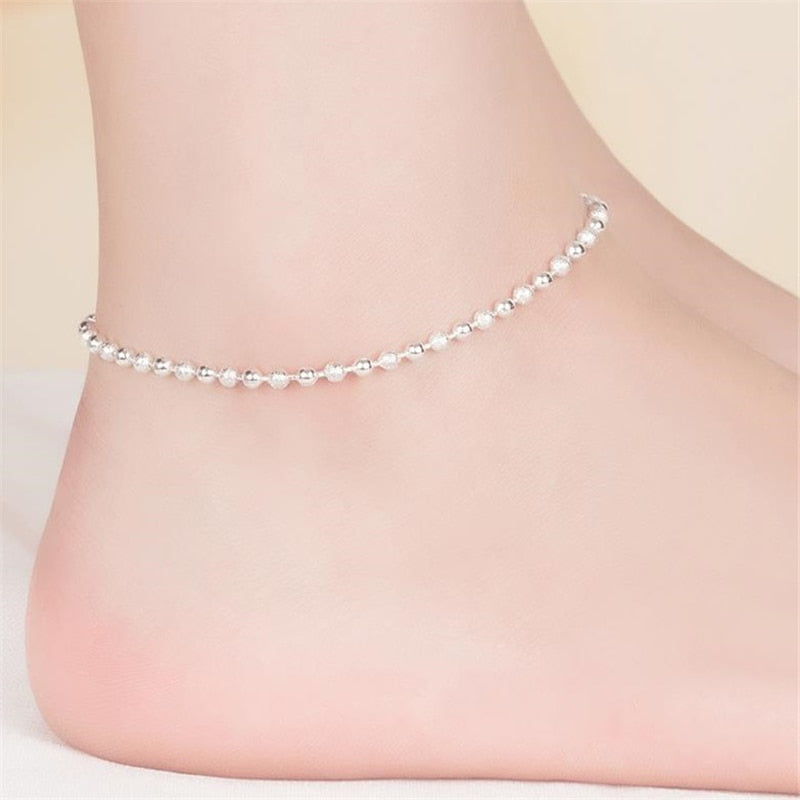 Bracelet de cheville argenté