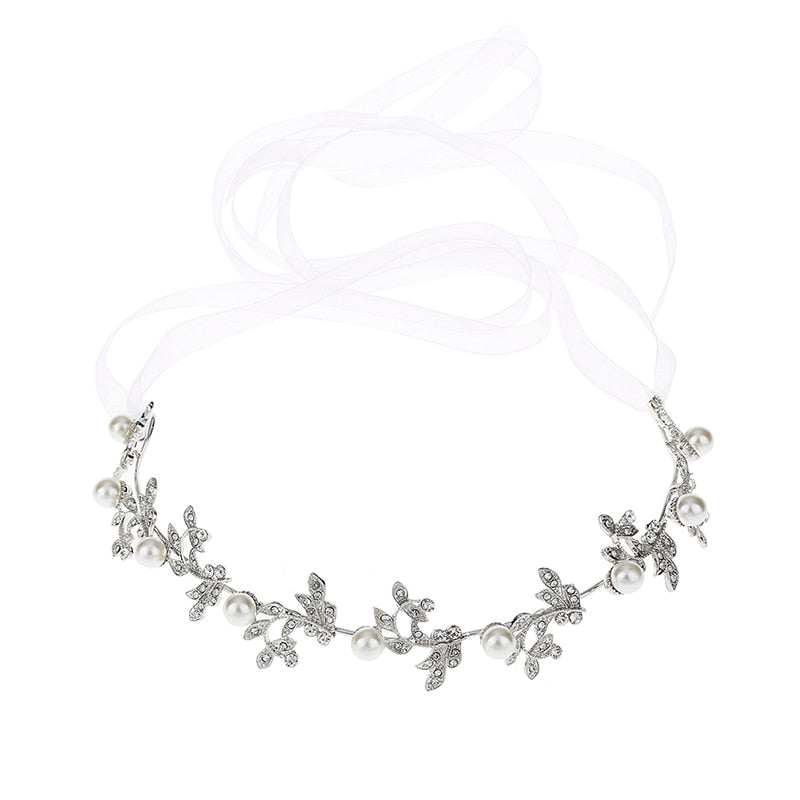 Bandeau avec zircons et perles