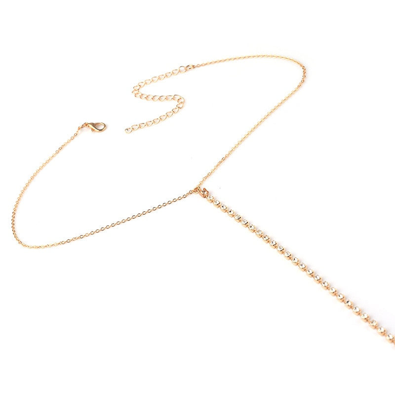 Chaîne de poitrine simple avec zircons