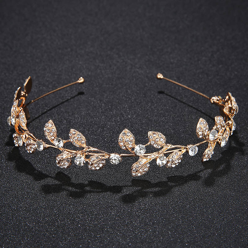 Bandeau pour cheveux - feuilles avec zircons