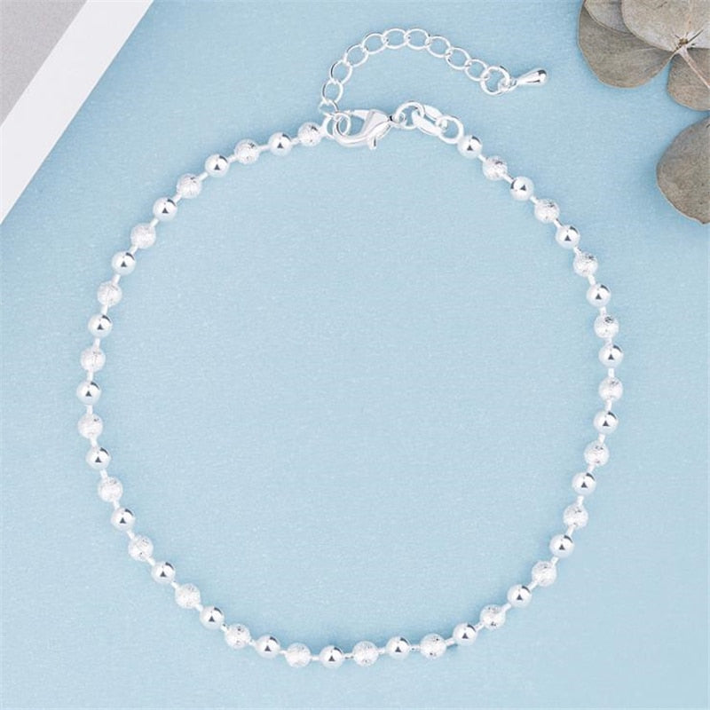 Bracelet de cheville argenté