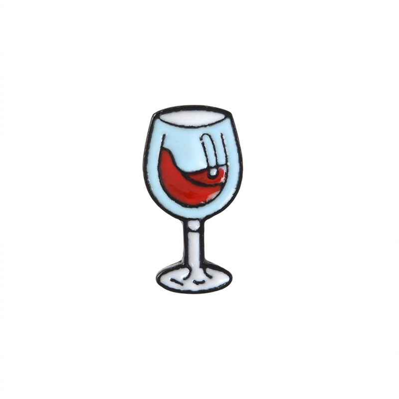 Ensemble d'épingles - vin et verre