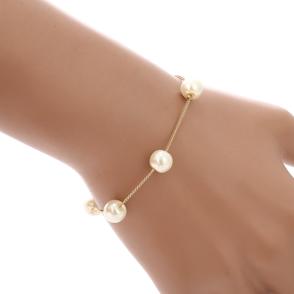 Ensemble avec perles d'imitation