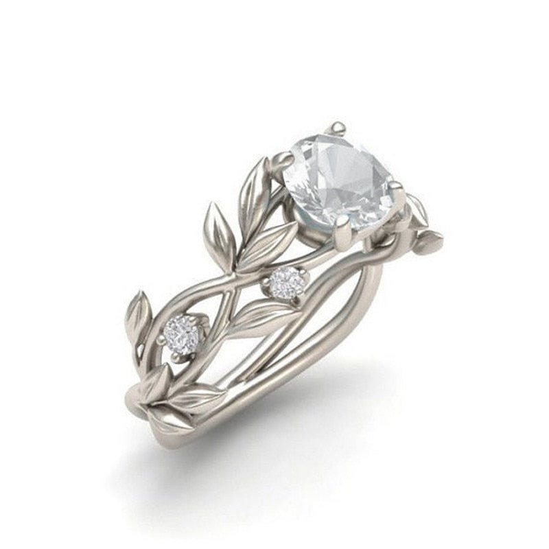 Bague motif feuille