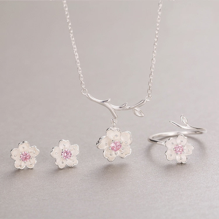 Ensemble de bijoux avec motif de fleur