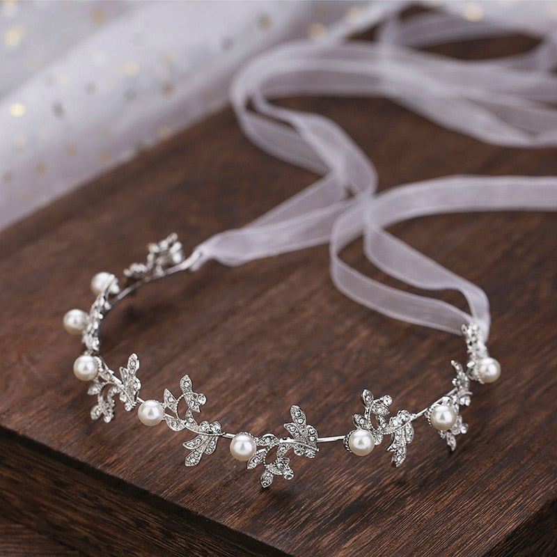 Bandeau avec zircons et perles