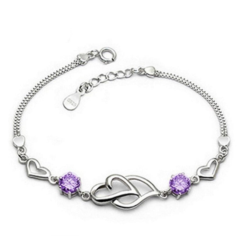 Bracelet avec motif de cœur en argent