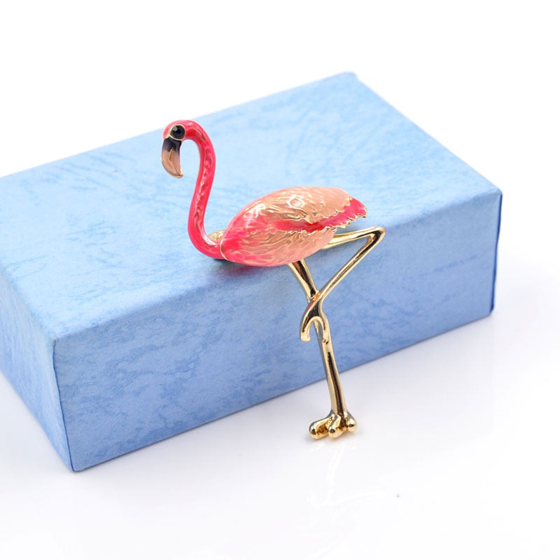 Broche flamant rose