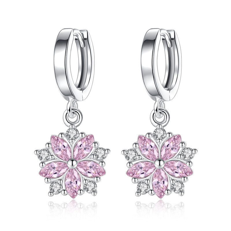 Boucles d'oreilles avec motif floral