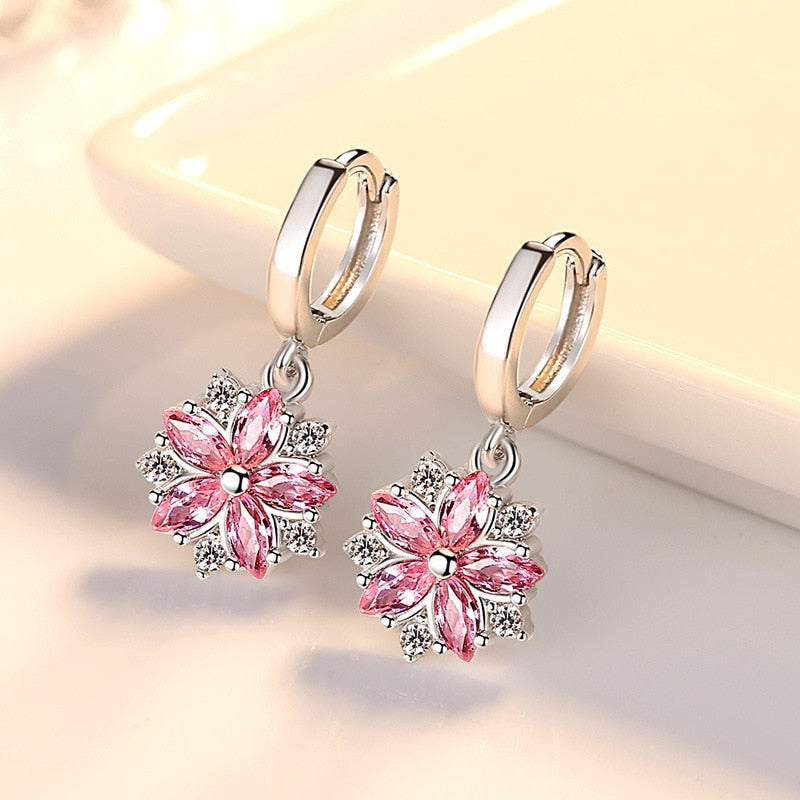 Boucles d'oreilles avec motif floral